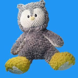 Animal Adventure Gray White Yellow Owl Plush Stuffed Animal Toy 12"